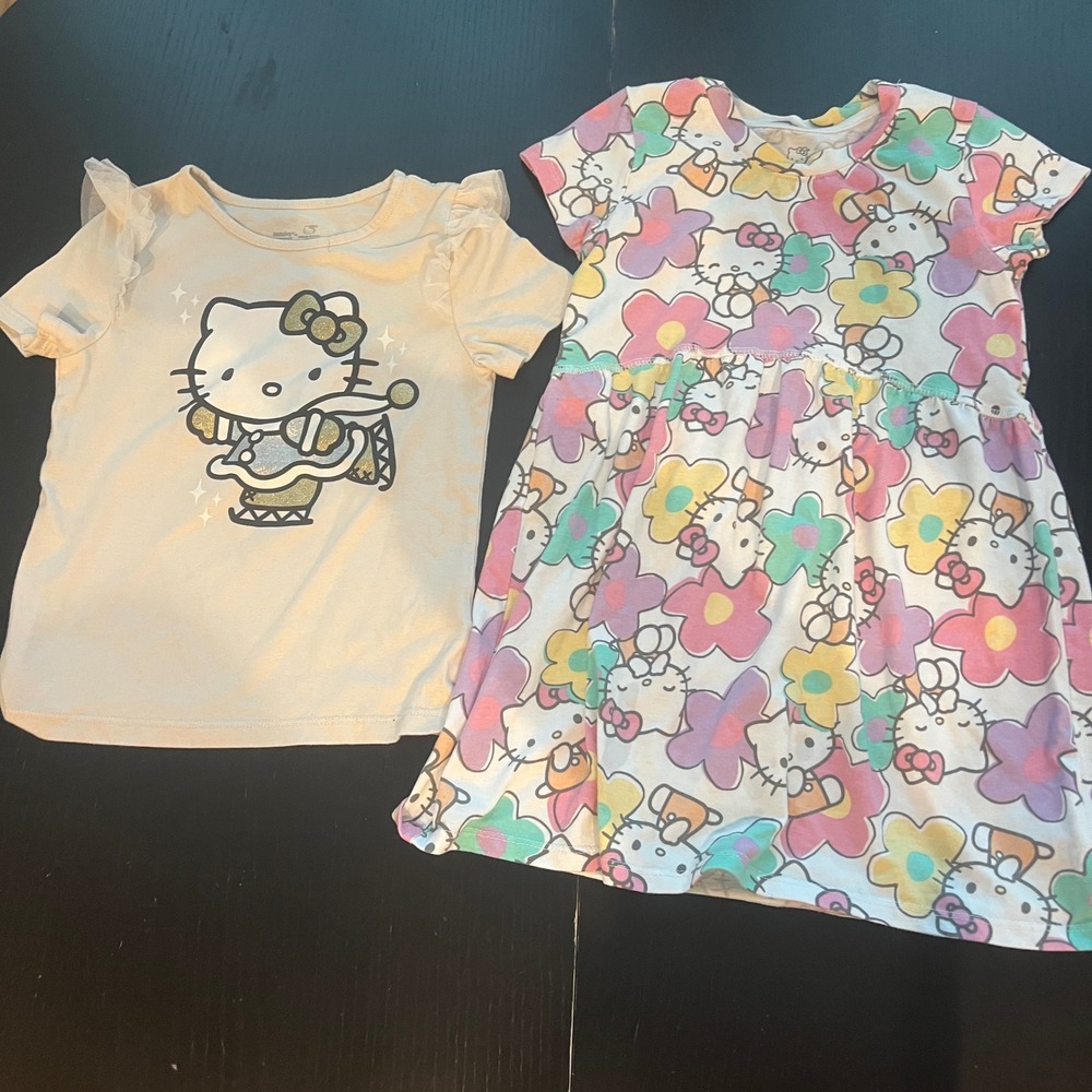 Bundle- Girls Sanrio Hello Kitty Dress and t-shirt -‎ Size 6